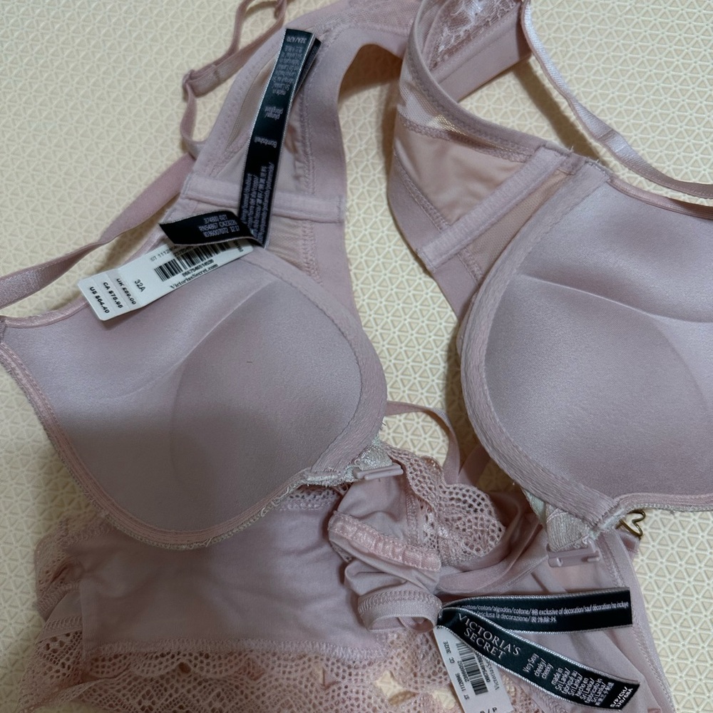 32A,S Victoria secret bombshell Elegant Pink Lace Bra and Panty Set - Picture 6 of 6